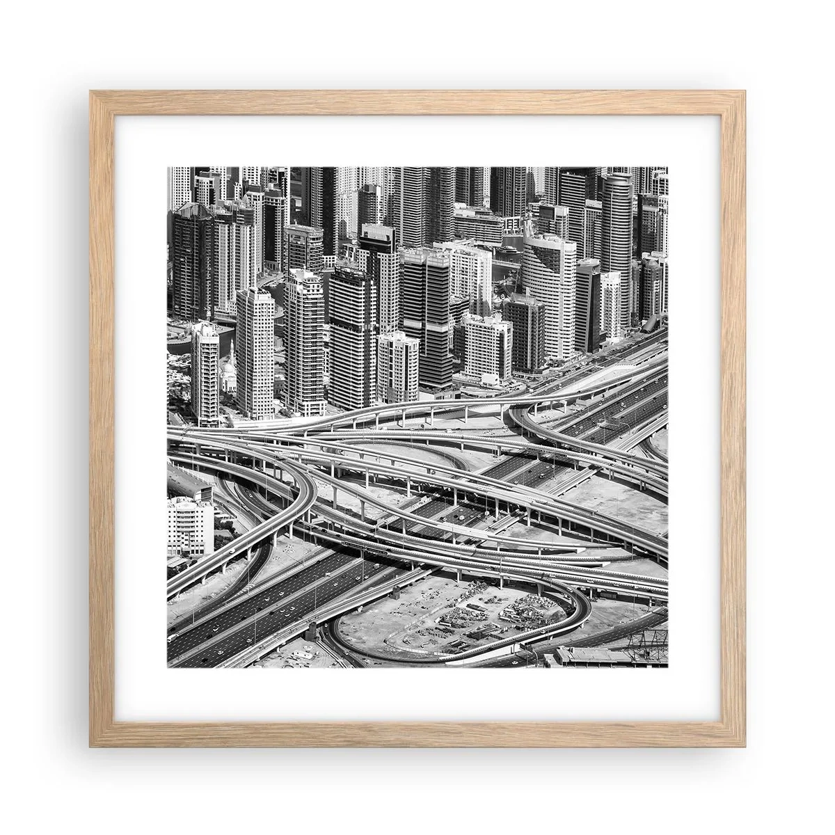 Pôster com moldura de carvalho claro - Dubai – uma cidade impossível - 40x40 cm