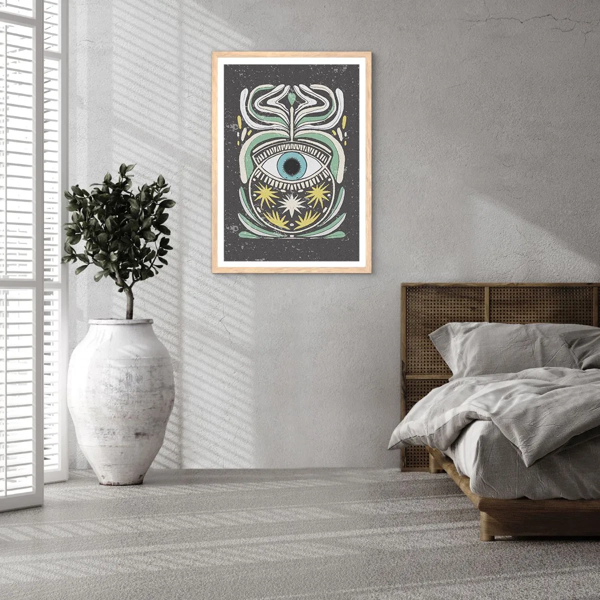 Pôster com moldura de carvalho claro - Rituais tribais - 50x70 cm
