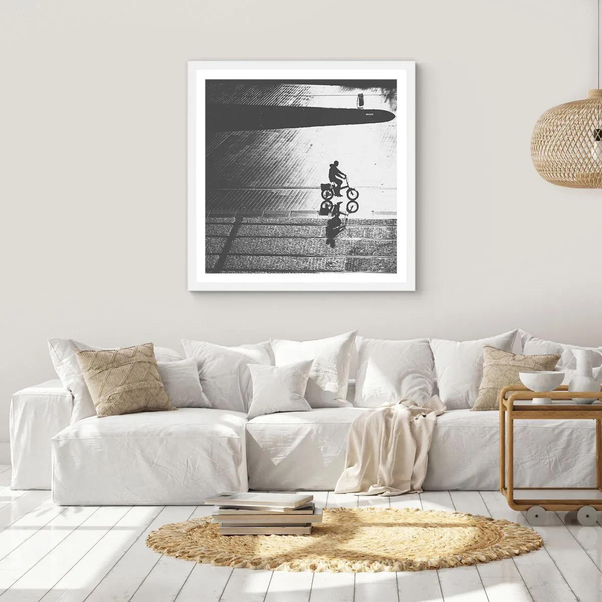 Pôster em moldura branca - Em frente, pela cidade - 40x40 cm