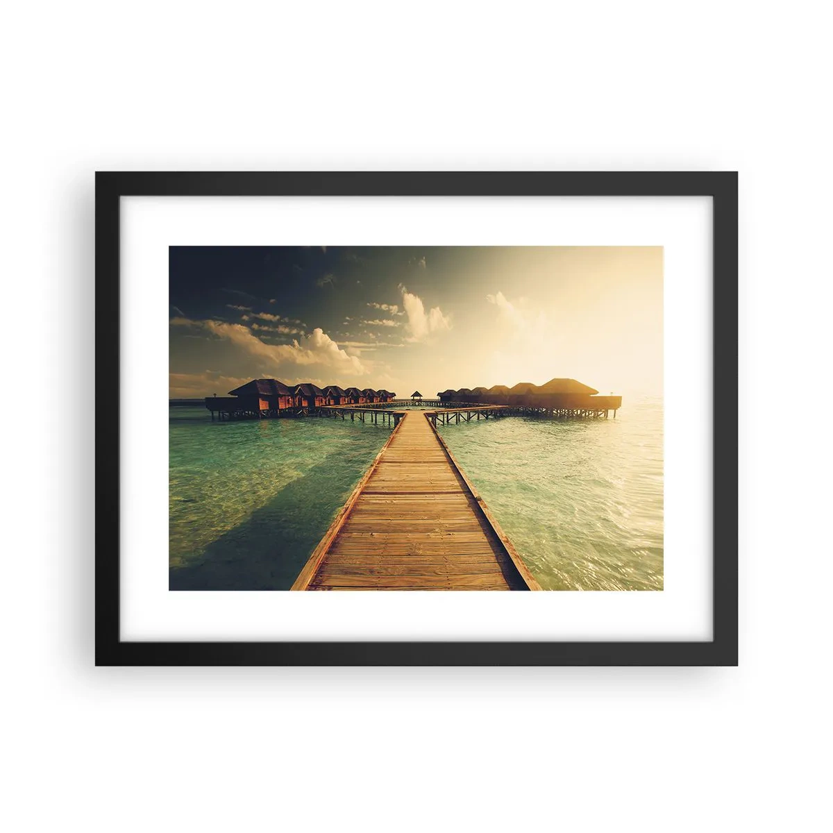 Pôster com moldura preta - Um convite caloroso - 40x30 cm