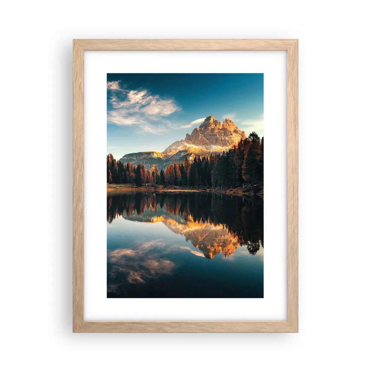 Pôster com moldura de carvalho claro - Paisagem dupla - 30x40 cm