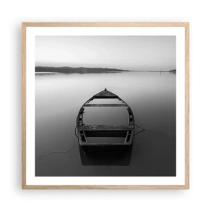 Pôster com moldura de carvalho claro - Saudade e melancolia - 60x60 cm
