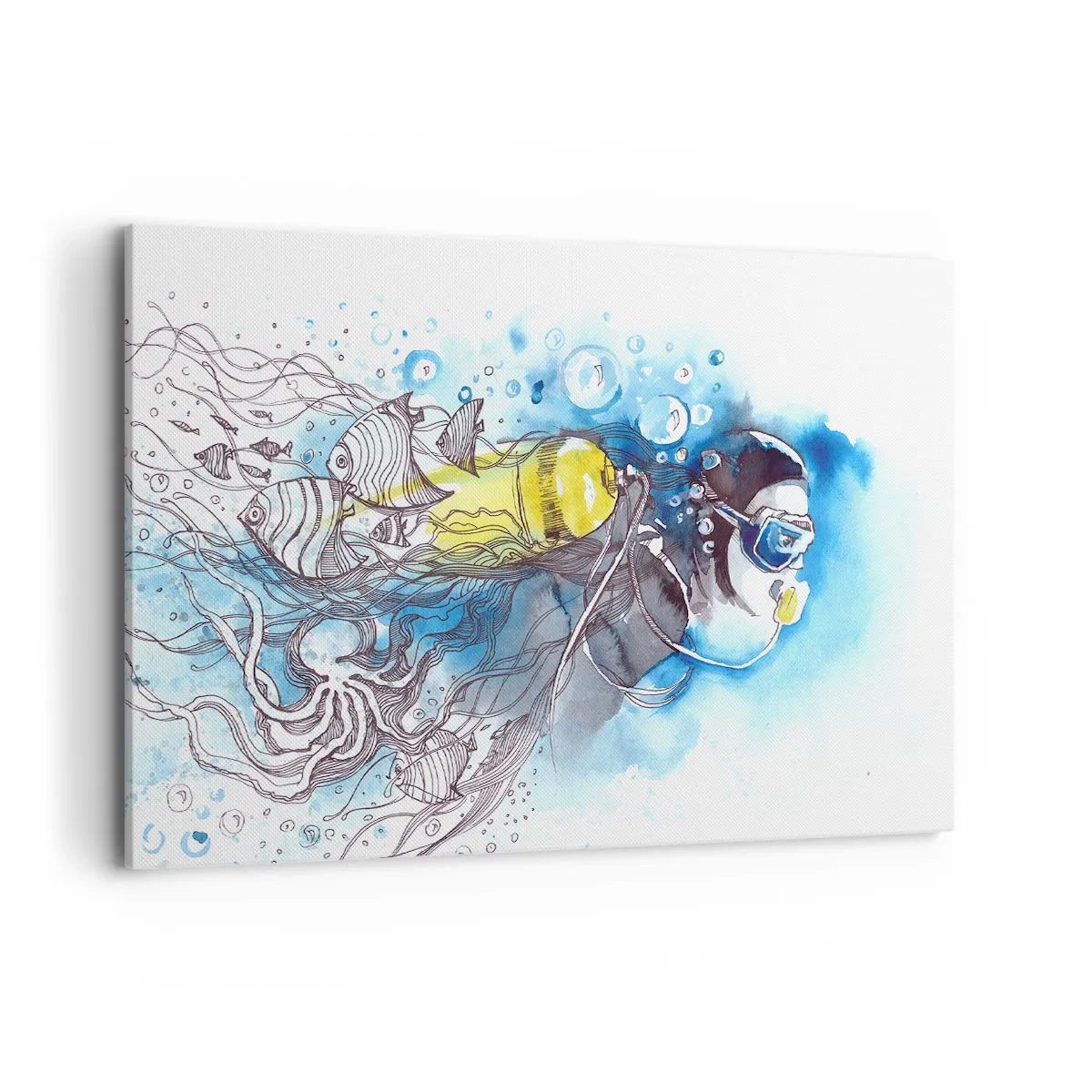 Quadro em tela - Azul Infinito - 120x80 cm