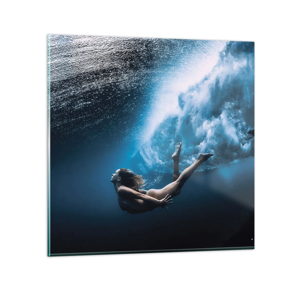 Quadro em vidro - Sereia moderna - 30x30 cm