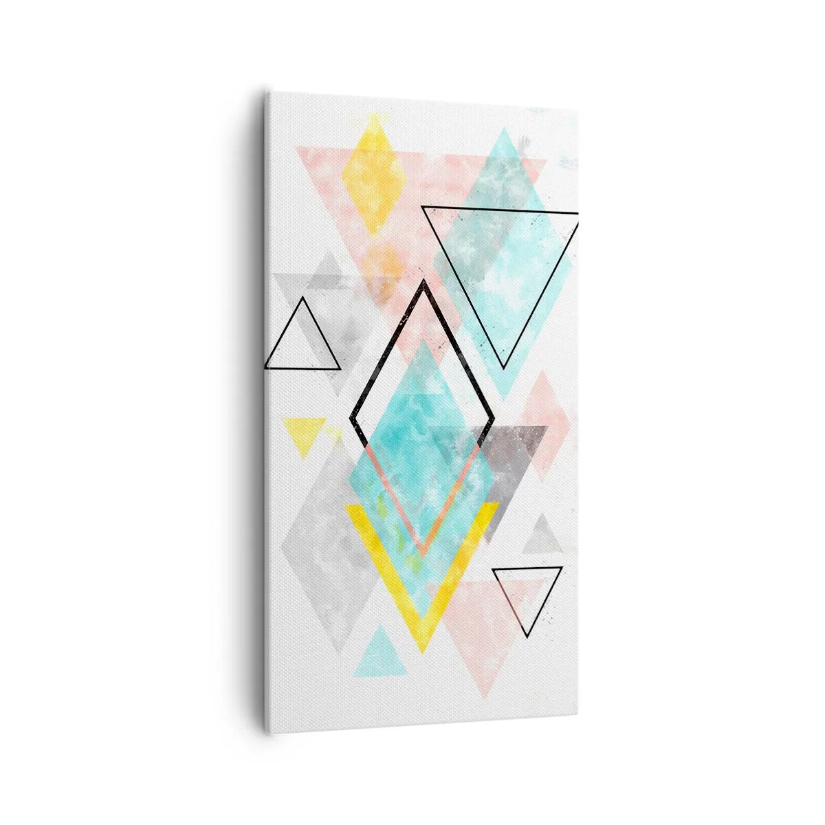 Quadro em tela - Jogo geométrico - 55x100 cm