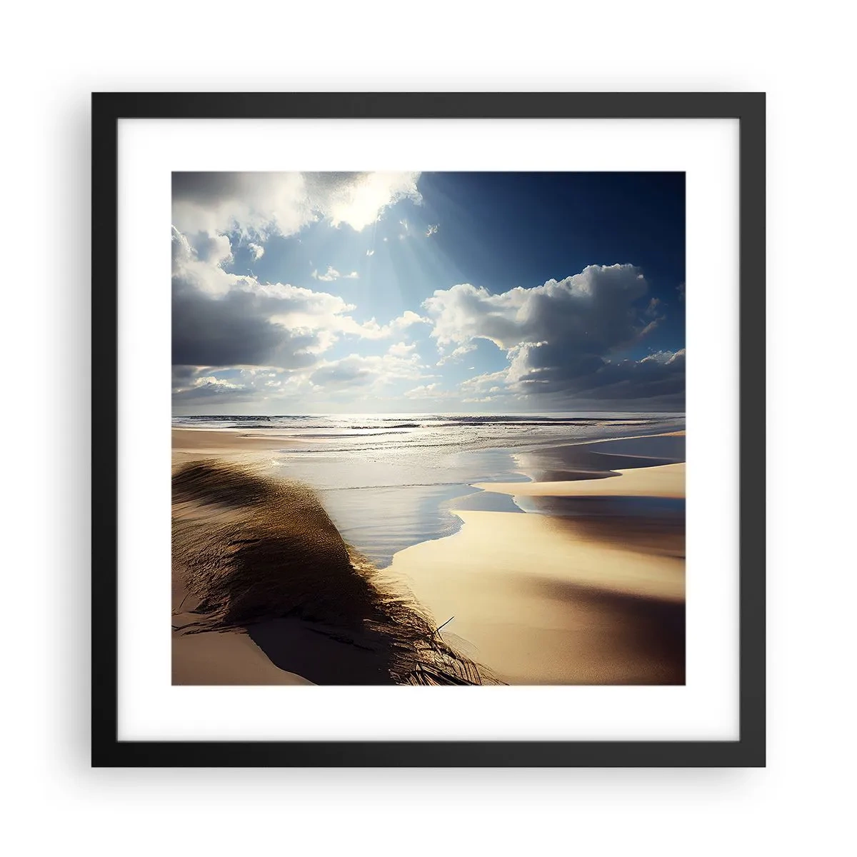 Pôster com moldura preta - Praia, praia selvagem - 40x40 cm