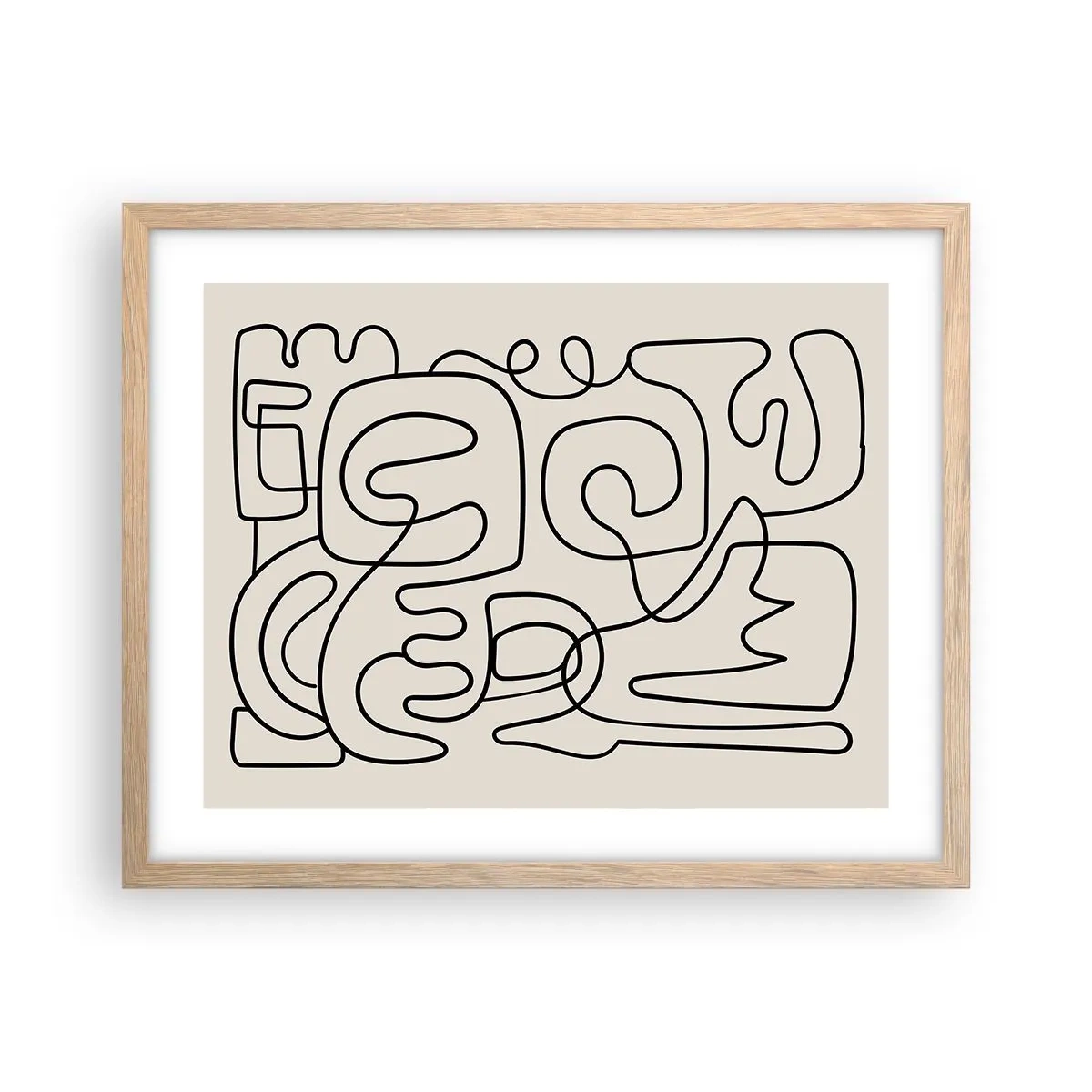 Pôster com moldura de carvalho claro - Na trilha - 50x40 cm