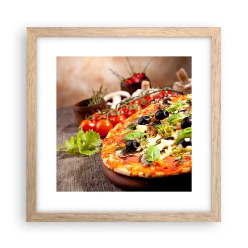 Pôster com moldura de carvalho claro - Ingredientes telúricos - 30x30 cm