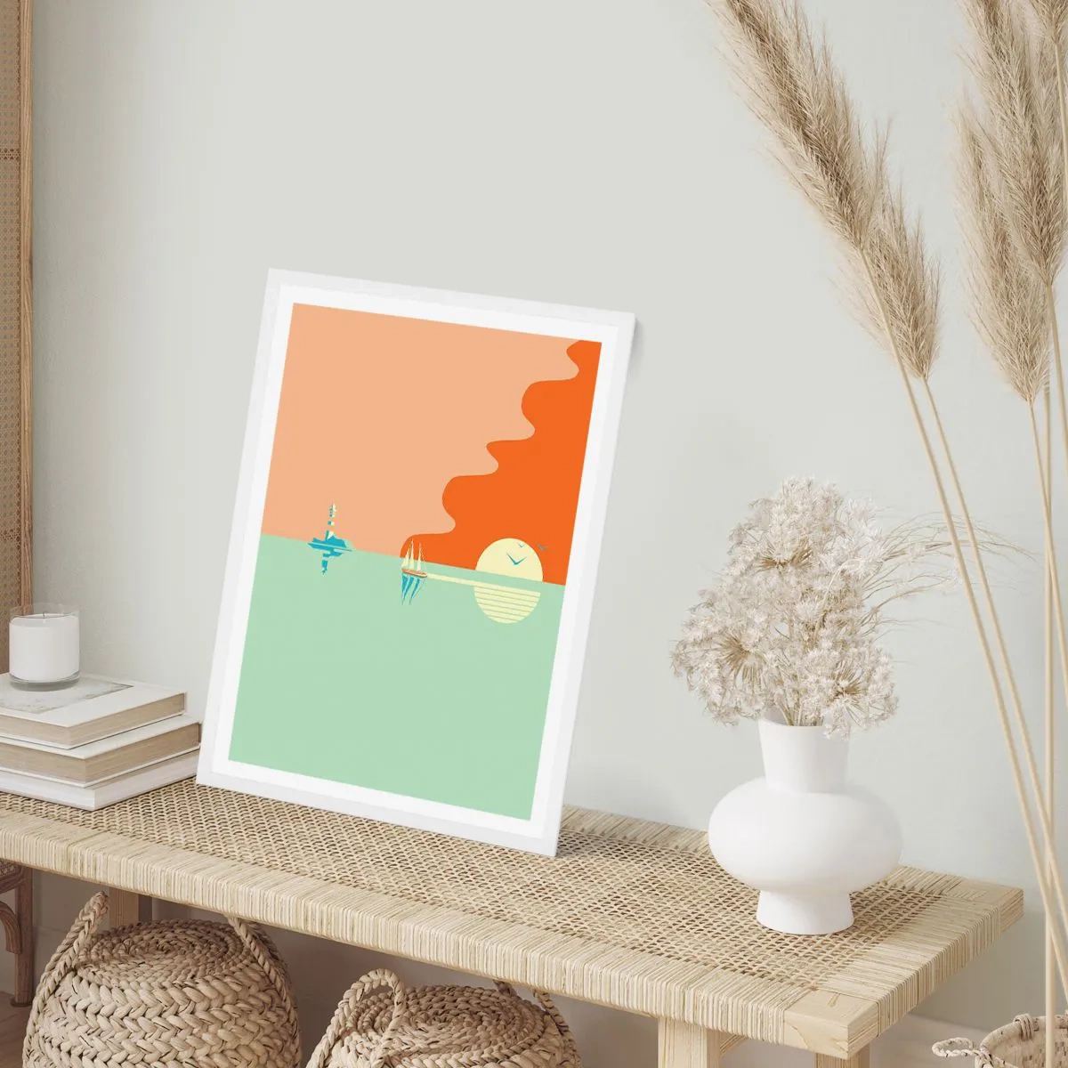 Pôster em moldura branca - Uma paisagem marítima perfeita - 70x100 cm