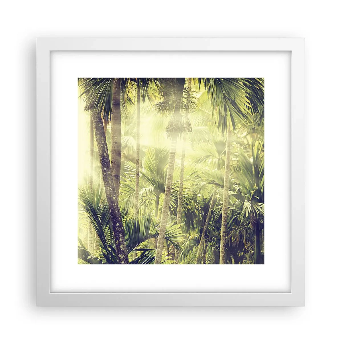 Pôster em moldura branca - No calor verde - 30x30 cm