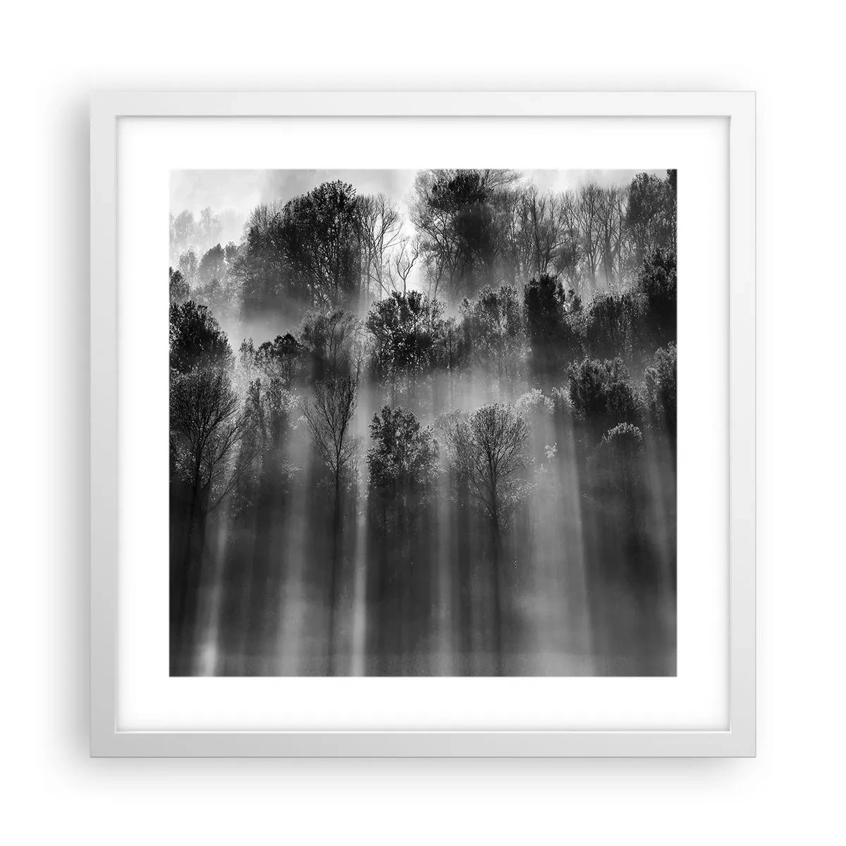 Pôster em moldura branca - Em correntes de luz - 40x40 cm