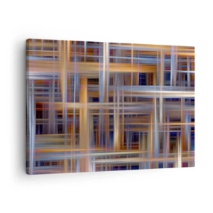 Quadro em tela - Padrões geométricos abstratos em cores pastel - 70x50cm - Tecido de luz - Decoração de parede moderna para a sala de estar e quarto ARTTOR