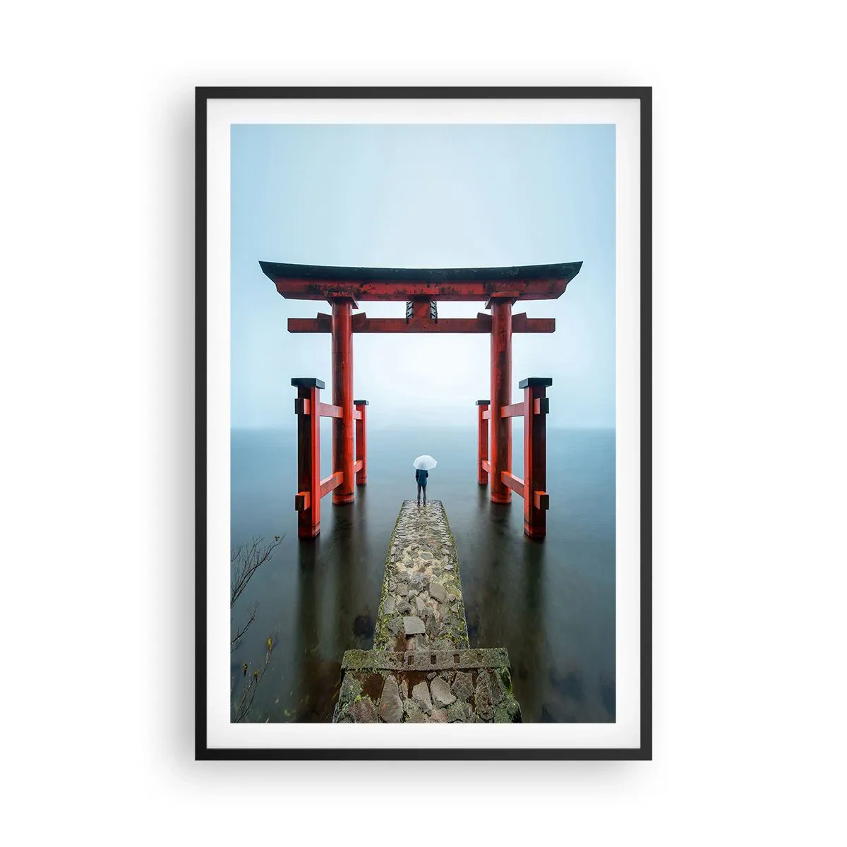 Pôster com moldura preta - Devaneio japonês - 61x91 cm