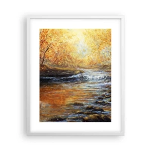Pôster em moldura branca - Riacho Dourado - 40x50 cm
