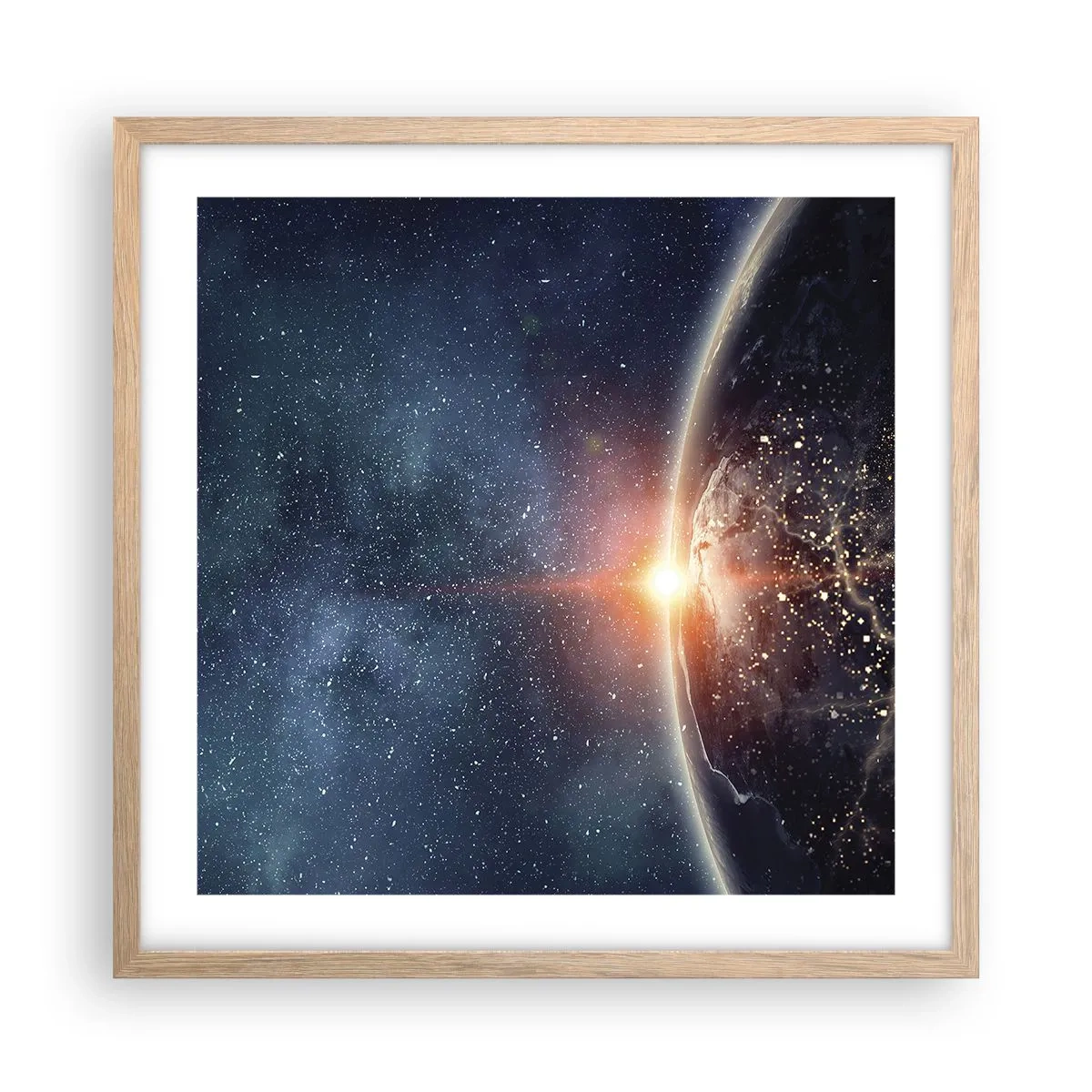 Pôster com moldura de carvalho claro - Numa nova perspetiva - 50x50 cm