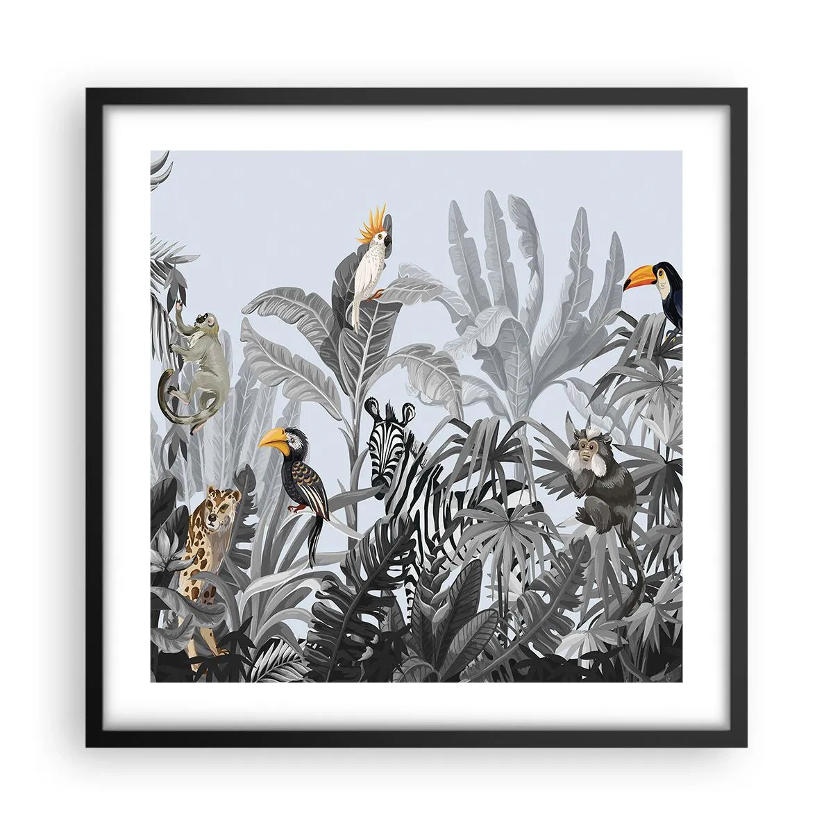 Pôster com moldura preta - Conto de fadas africano - 50x50 cm