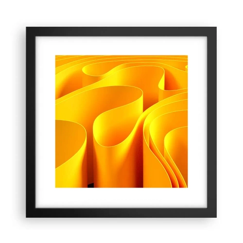 Pôster com moldura preta - Como as ondas do sol - 30x30 cm