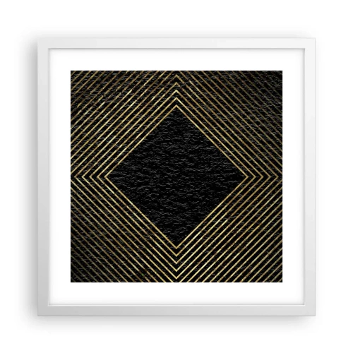 Pôster em moldura branca - Geometria em estilo glamoroso - 40x40 cm
