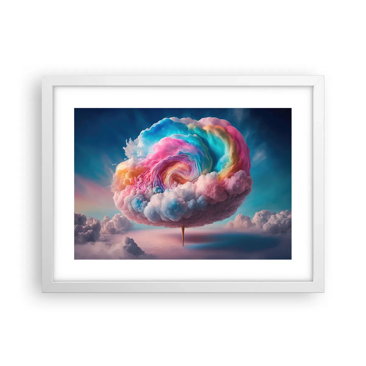 Pôster em moldura branca - O sonho de um parque de diversões - 40x30 cm