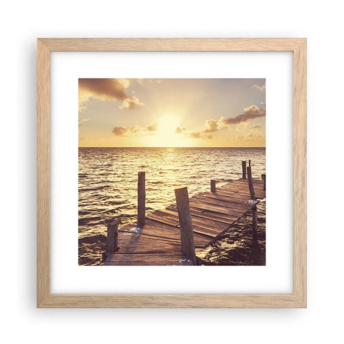 Pôster com moldura de carvalho claro - A terra dourada da gentileza - 30x30 cm