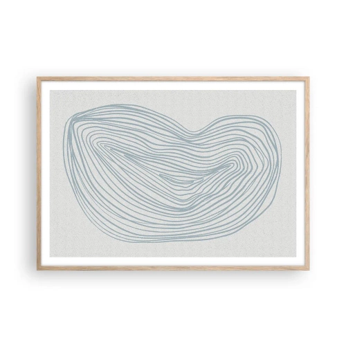 Pôster com moldura de carvalho claro - Deixe cair o sorriso - 100x70 cm