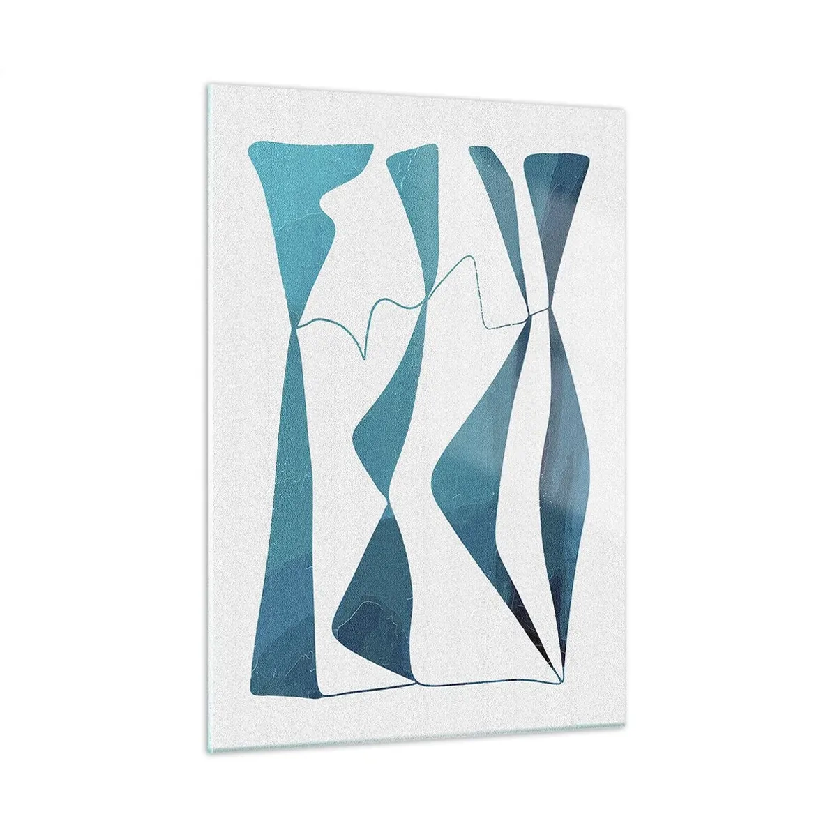 Quadro em vidro - Abstração: composto turquesa - 50x70 cm