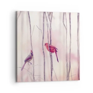 Quadro em tela - O Conto da floresta rosa - 70x70 cm