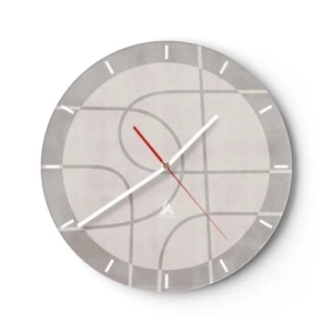 Relógio de parede - Relógio em vidro - Circular e direto - 40x40 cm