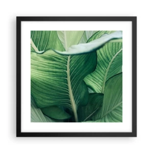 Pôster com moldura preta - Vida intensamente verde - 40x40 cm