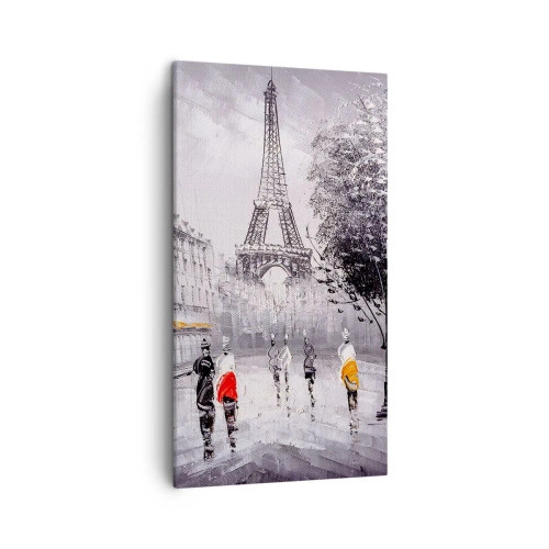 Quadro em tela - Passeio em Paris - 45x80 cm