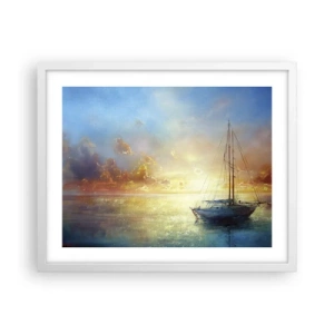 Pôster em moldura branca - Na baía dourada - 50x40 cm