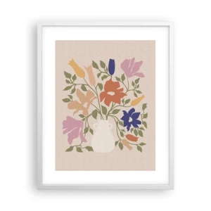 Pôster em moldura branca - Buquê delicado - 40x50 cm