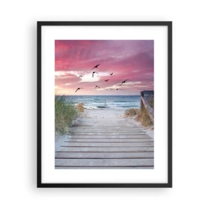 Pôster com moldura preta - Impressão do Báltico - 40x50 cm