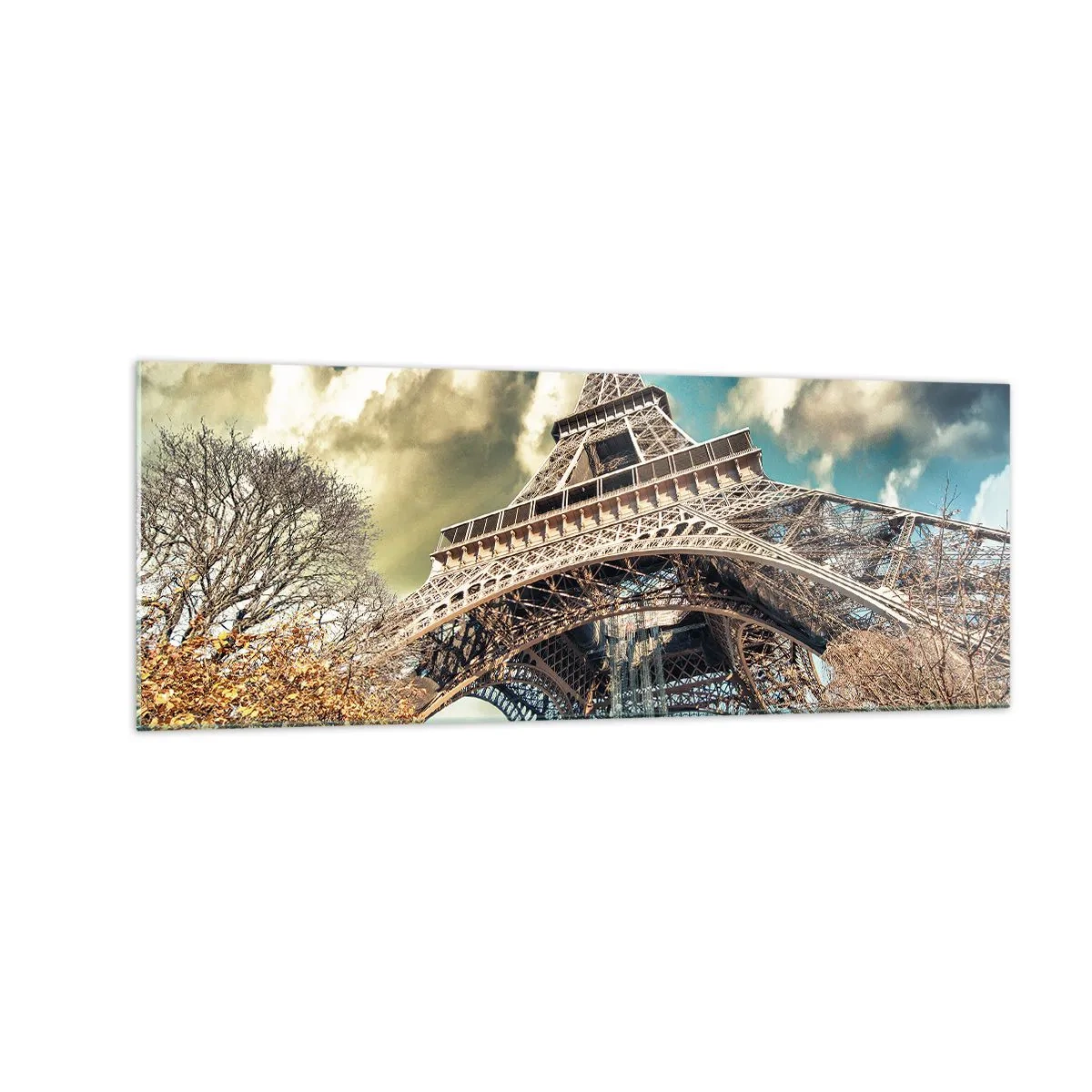 Quadro em vidro - E no outono em Paris... - 140x50 cm