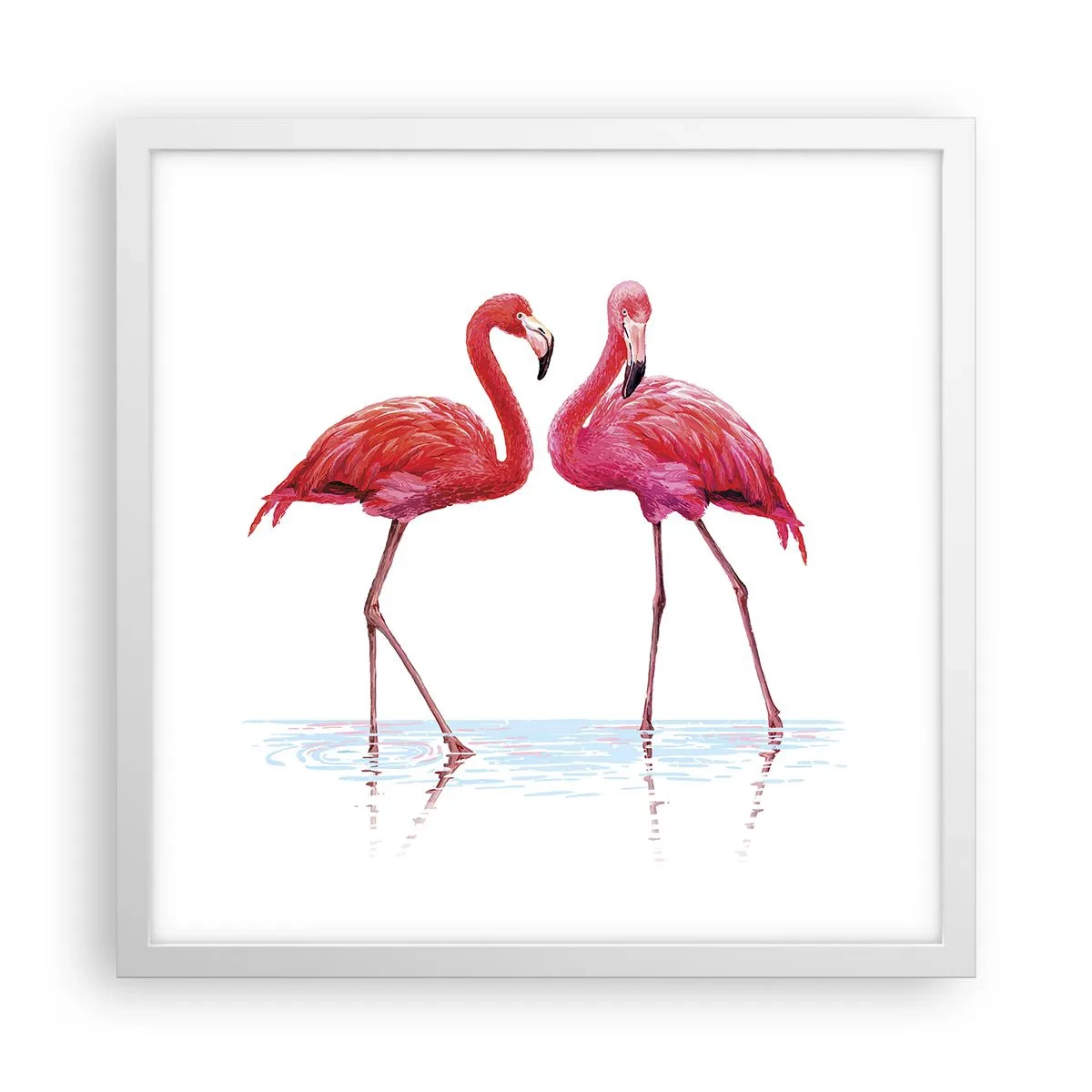 Pôster em moldura branca - Rosa randez-vous - 40x40 cm