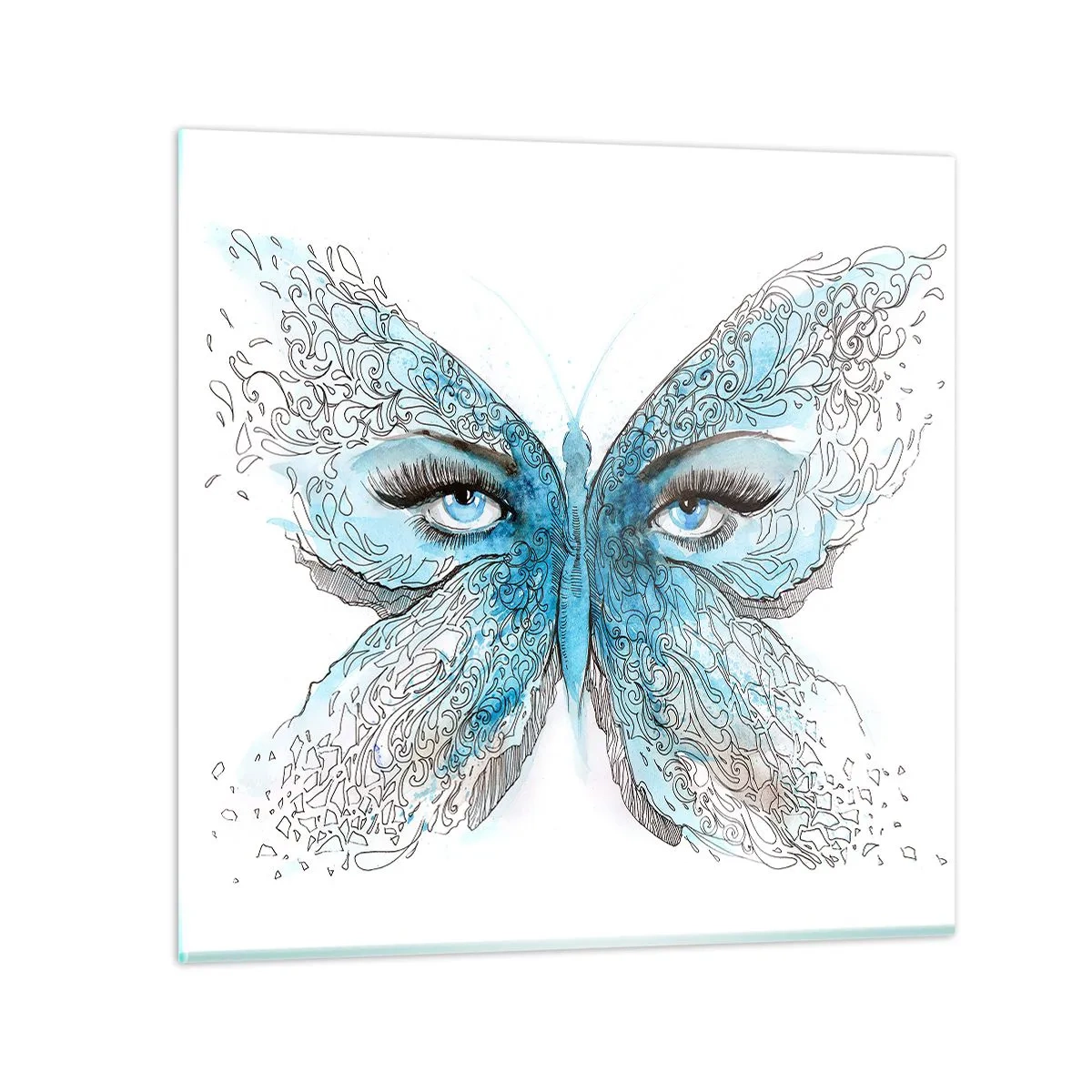 Quadro em vidro - Borboleta eros - 50x50 cm