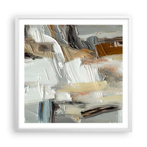 Pôster em moldura branca - Camadas coloridas - 60x60 cm