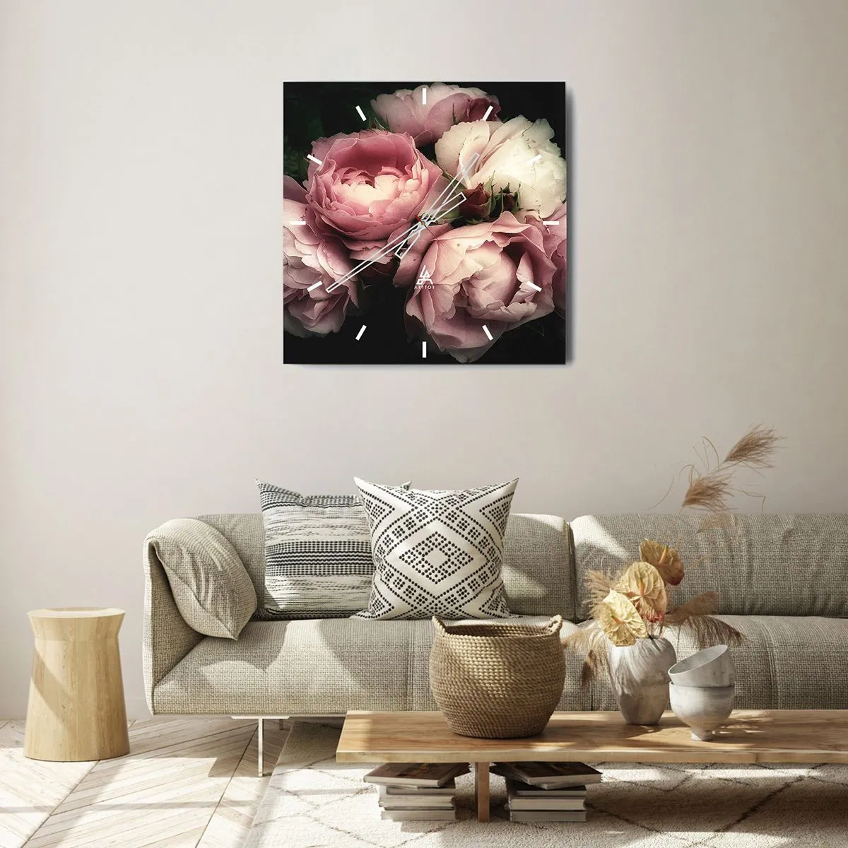 Relógio de parede - Relógio em vidro - O encanto da belle epoque - 40x40 cm