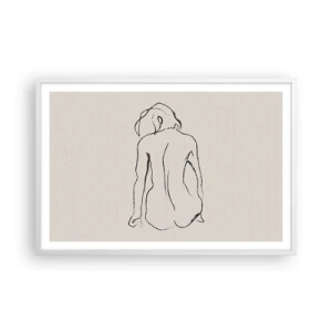 Pôster em moldura branca - Nu de rapariga - 91x61 cm