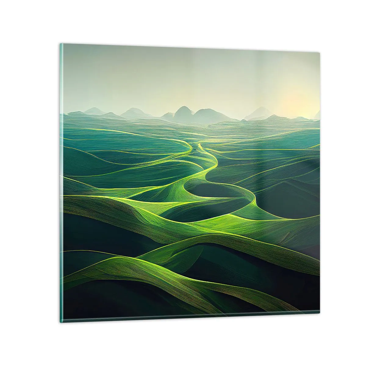 Quadro em vidro - Nos vales verdes - 70x70 cm