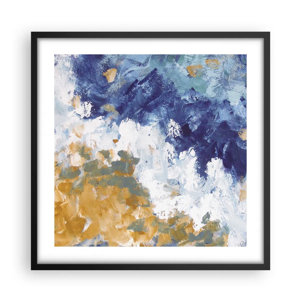 Pôster com moldura preta - Dança dos elementos - 50x50 cm