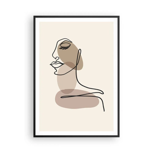 Pôster com moldura preta - Ouvindo-se a si própria - 70x100 cm