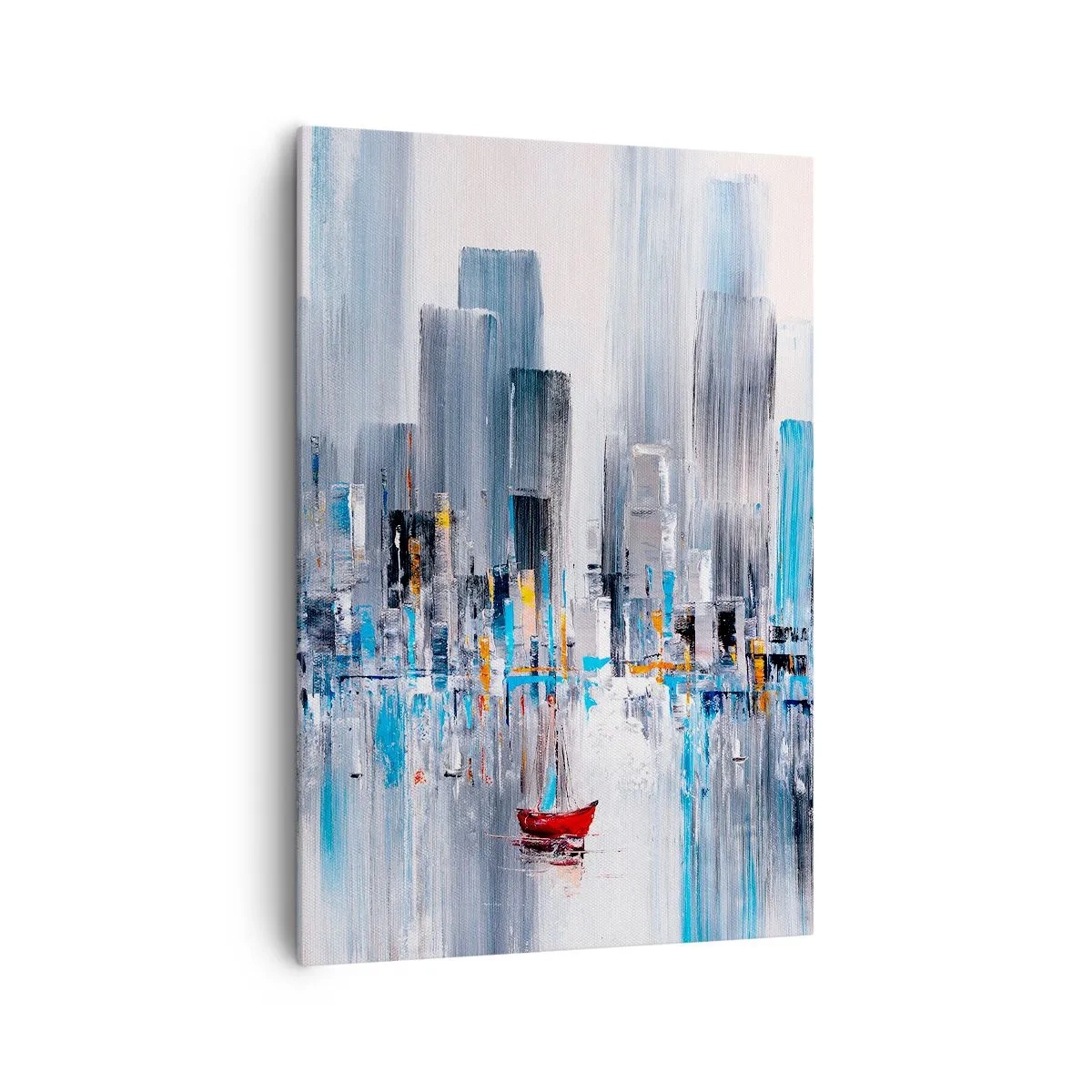 Quadro em tela - Uma metrópole à beira da baía - 70x100 cm