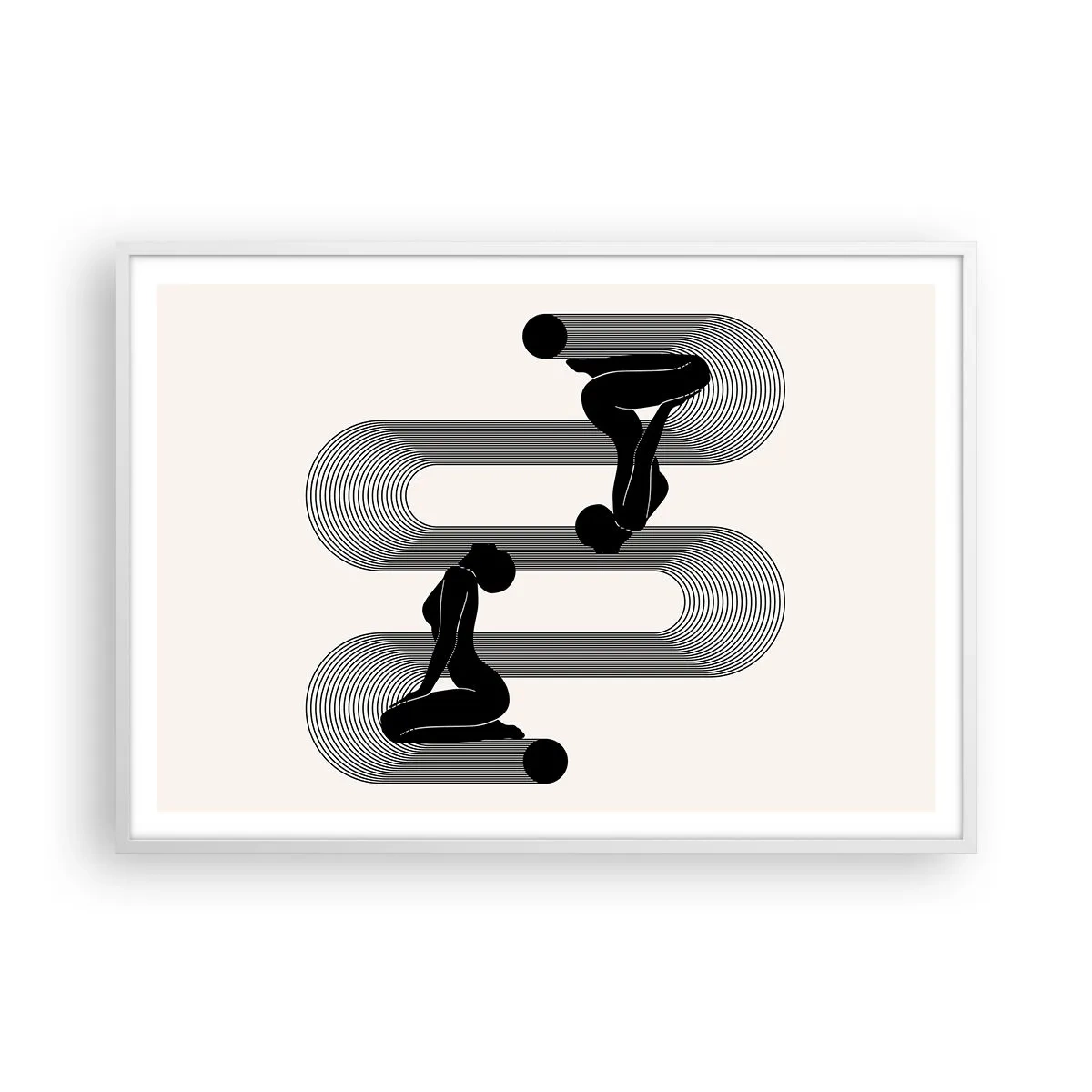 Pôster em moldura branca - Simetria sensual - 100x70 cm