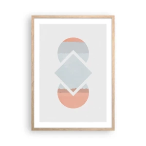 Pôster com moldura de carvalho claro - A situação é clara - 50x70 cm