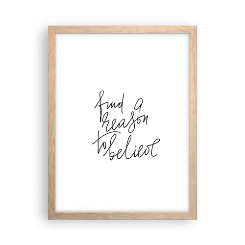 Pôster com moldura de carvalho claro - É possível - 30x40 cm