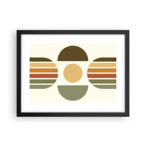 Pôster com moldura preta - Em tons terrosos - 40x30 cm