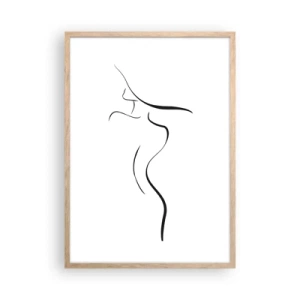 Pôster com moldura de carvalho claro - Elusiva como uma onda - 50x70 cm