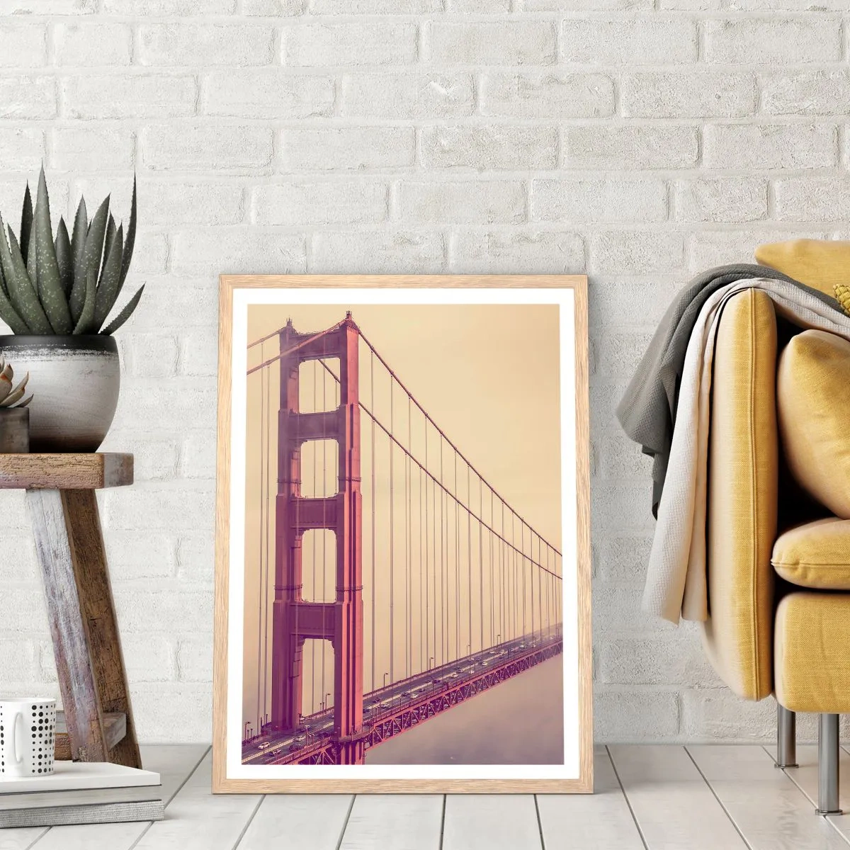 Pôster com moldura de carvalho claro - Entre o céu e a terra - 50x70 cm