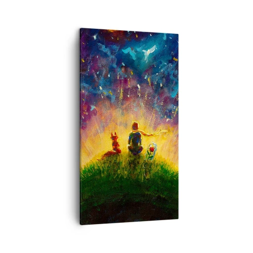 Quadro em tela - Amor e amizade - o mundo inteiro - 45x80 cm